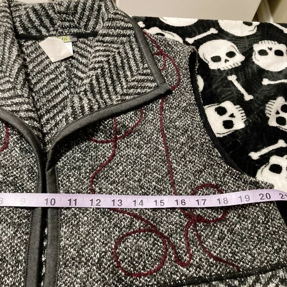 DOLCEZZA Long grey black wool blend open front vest ~ MEDIUM LARGE XL 1X duster - Picture 8 of 14